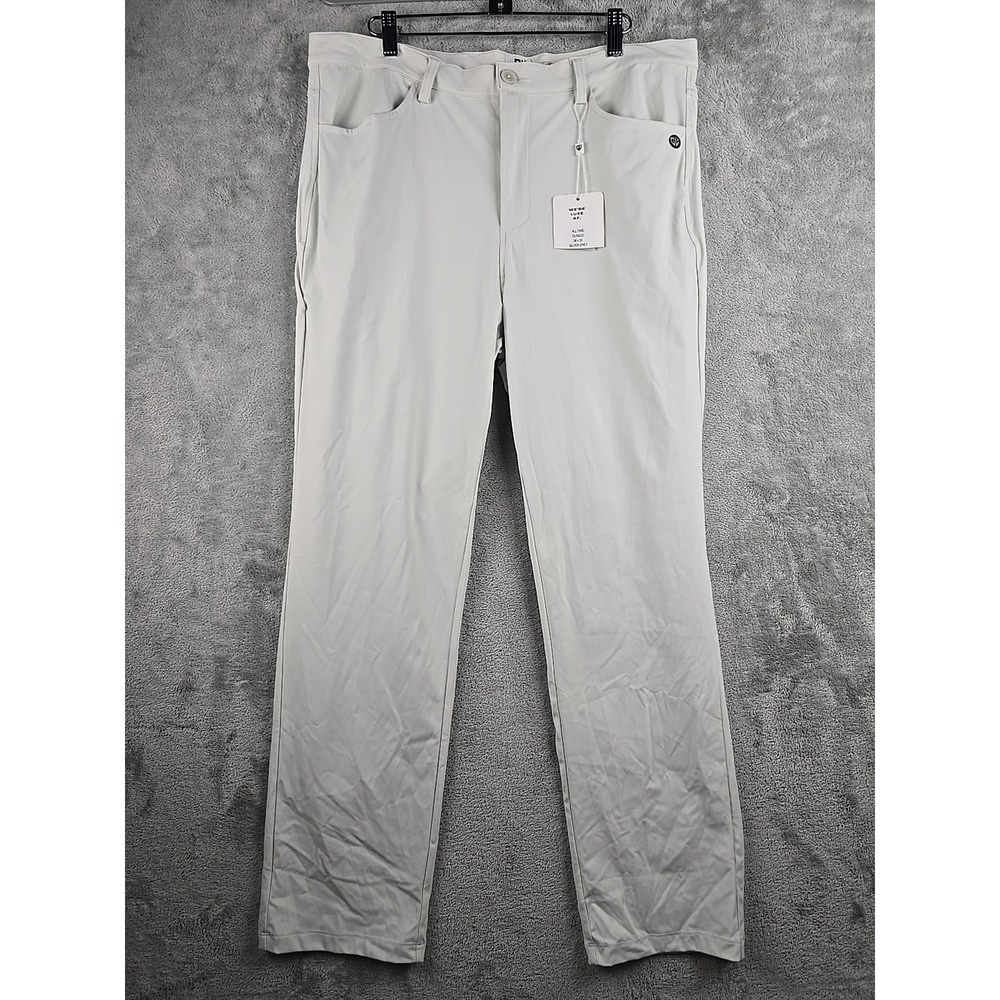 Graham Luxe All Time Pants Mens 36x30‎ Light Gray Stretch Golf Performance Soft